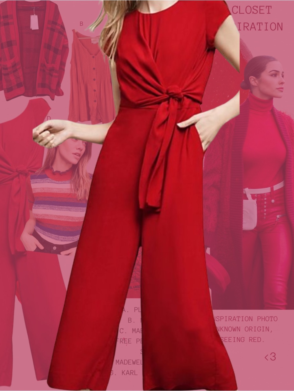 Anthropologie Red Jumpsuit